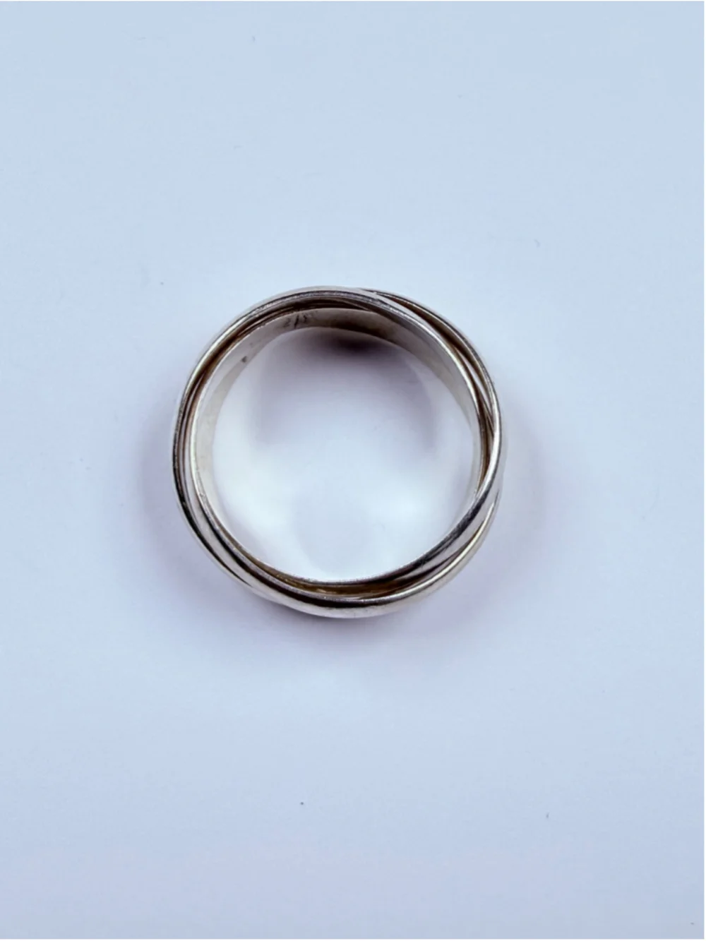 .999 Interlocking Triple Rolling Circle Band Sterling Silver Fidget Rings